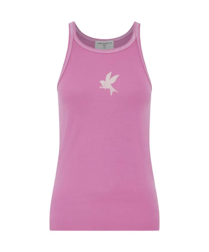 One Teaspoon Tees and Tanks Women Wild Orchid One Teaspoon Fine Rib Singlet