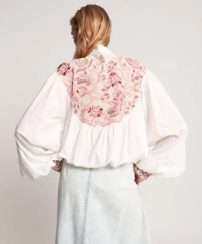 One Teaspoon Tops Women Desert Floral Embroidered Gypsy Top