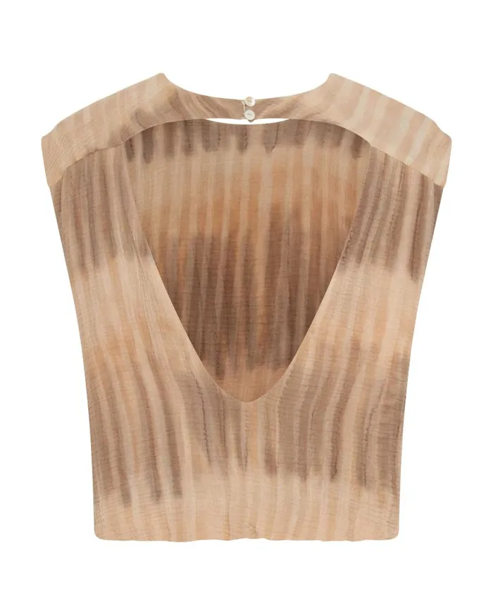 One Teaspoon Tops Women Hand Dyed Backless Bubble Top