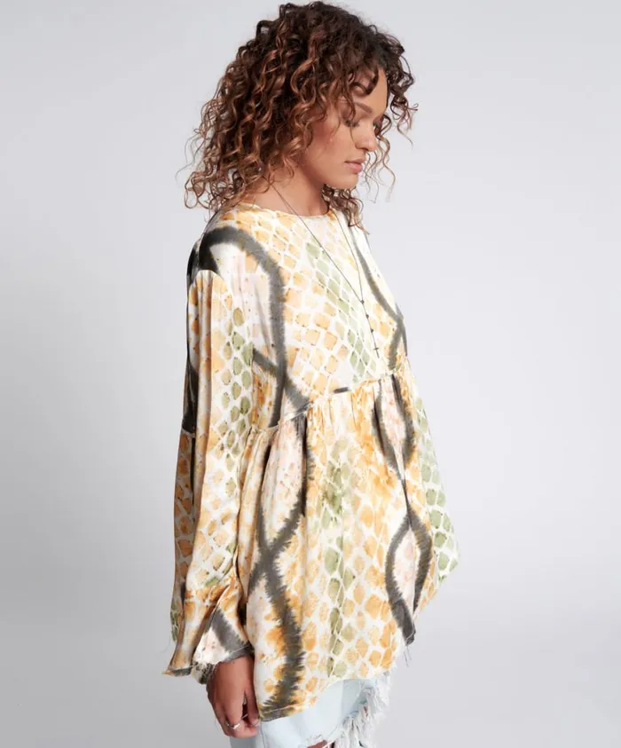 One Teaspoon Tops Women Hand Painted Mystic Snake Magique Top
