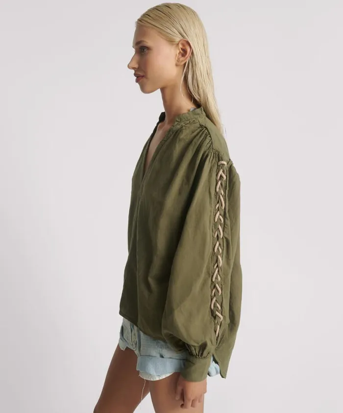 One Teaspoon Tops Women Johnny Linen Lace Up Shirt