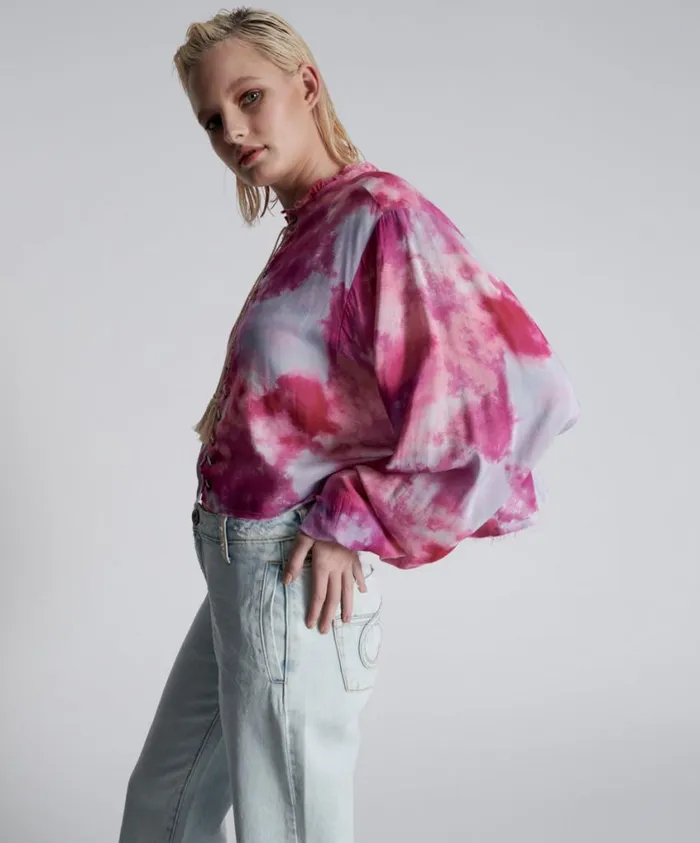 One Teaspoon Tops Women Pink Tornado Recycled Rhiannon Top