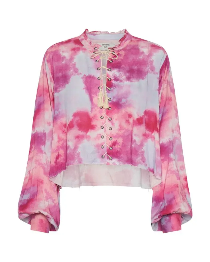 One Teaspoon Tops Women Pink Tornado Recycled Rhiannon Top