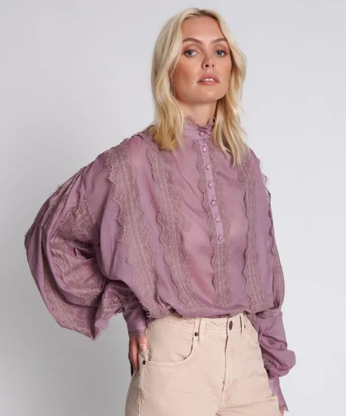 One Teaspoon Tops Women PURPLE SMOKE ETERNAL SPIRIT TOP