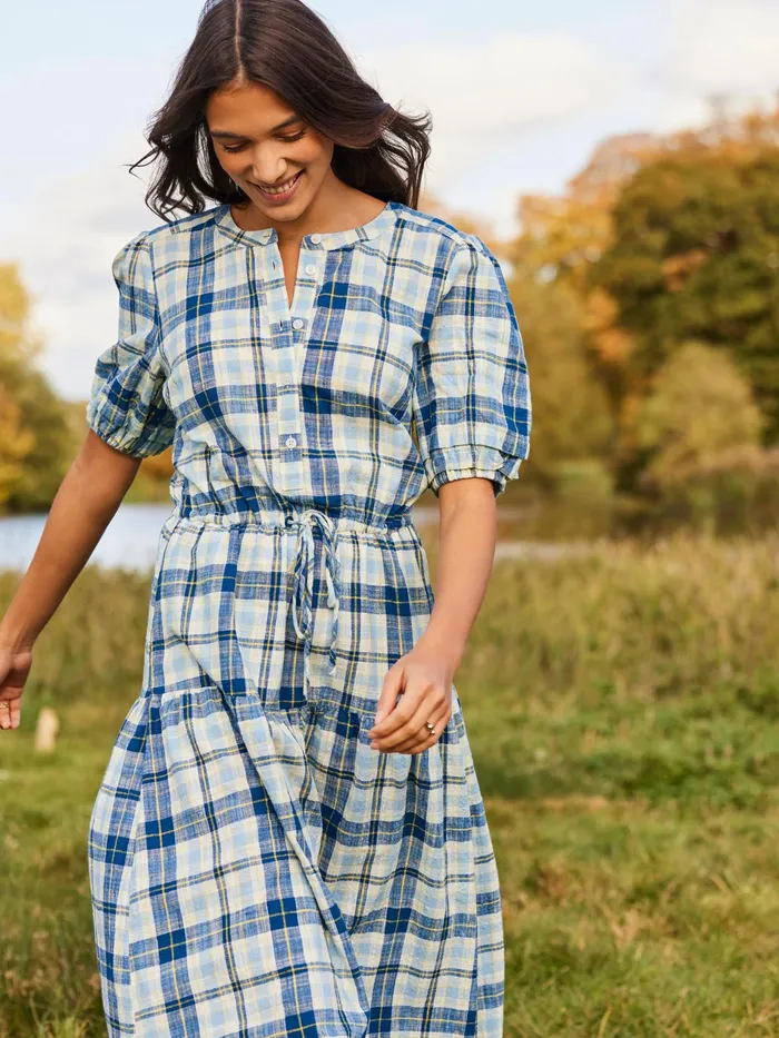 Online Joules Blue Amalie Check Dress Women Dresses