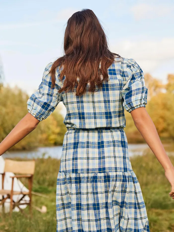 Online Joules Blue Amalie Check Dress Women Dresses