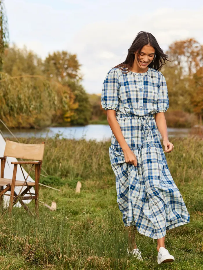 Online Joules Blue Amalie Check Dress Women Dresses