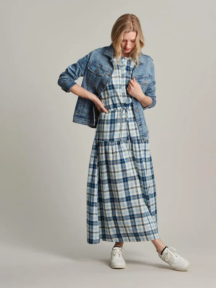 Online Joules Blue Amalie Check Dress Women Dresses