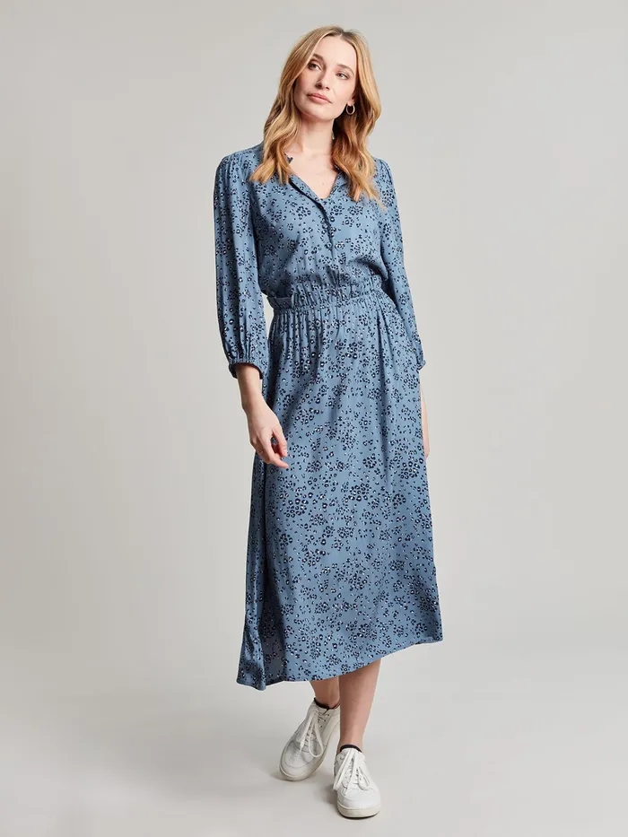 Online Joules Blue Josie Frill Elasticated Waist Dress Women Dresses