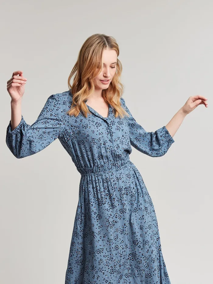 Online Joules Blue Josie Frill Elasticated Waist Dress Women Dresses