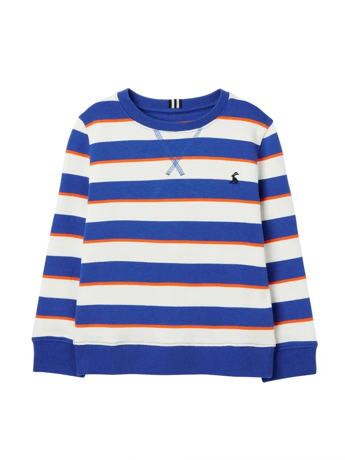Online Joules Blue Monty Stripe Crew Neck Sweater 212 Years Boys Sweatshirts and Hoodies