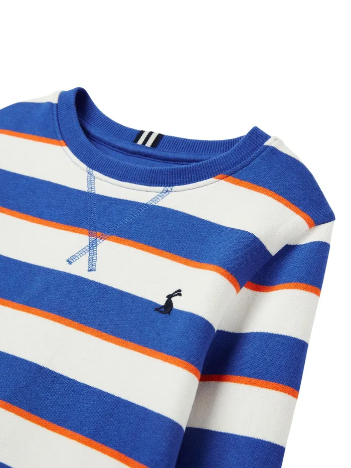 Online Joules Blue Monty Stripe Crew Neck Sweater 212 Years Boys Sweatshirts and Hoodies