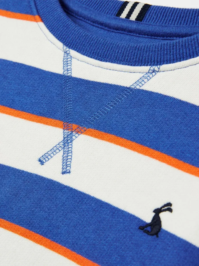 Online Joules Blue Monty Stripe Crew Neck Sweater 212 Years Boys Sweatshirts and Hoodies