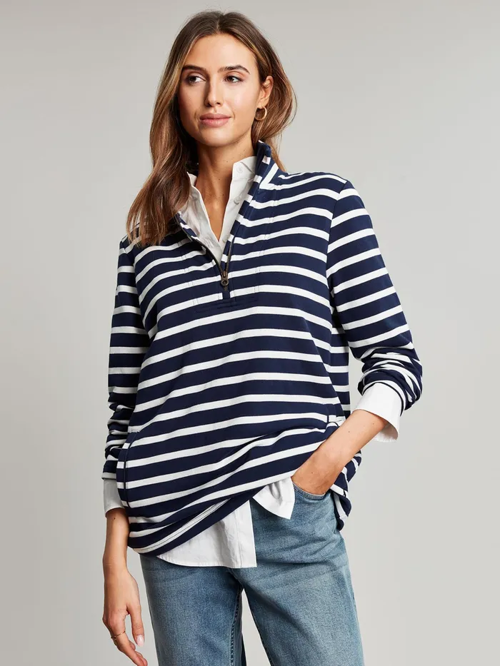 Online Joules Blue Pip Stripe Sweatshirt Women Sweatshirts and Hoodies