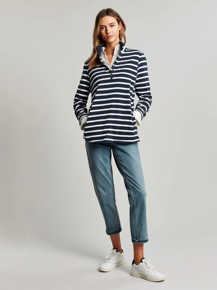 Online Joules Blue Pip Stripe Sweatshirt Women Sweatshirts and Hoodies