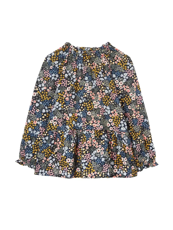 Online Joules Blue Tilly Notch Neck Tiered Woven Top 212 Years Girls Tops and Tshirts