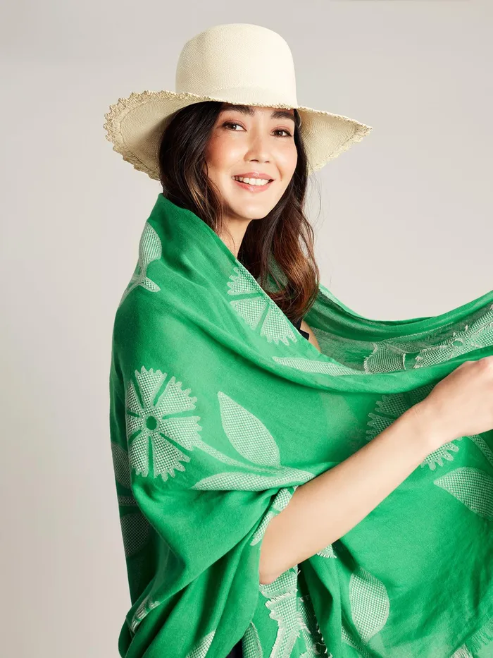 Online Joules Green Harpford Jacqard Woodblock Summer Scarf Women Scarves