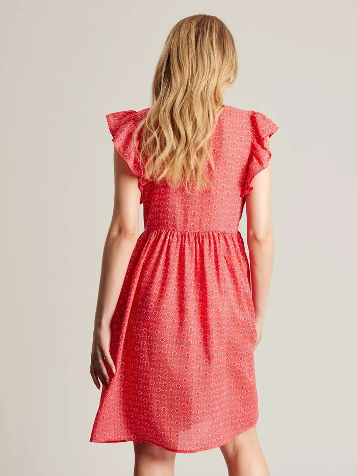 Online Joules Pink Faith Frill Short Dress Women Dresses