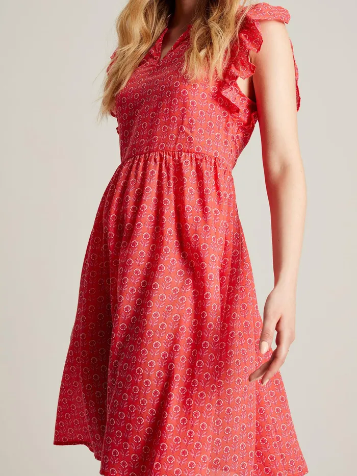 Online Joules Pink Faith Frill Short Dress Women Dresses