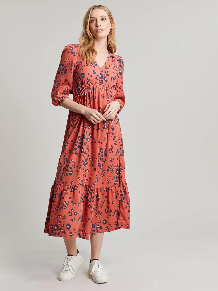 Online Joules Red Sienna VNeck Tier Dress Women Dresses