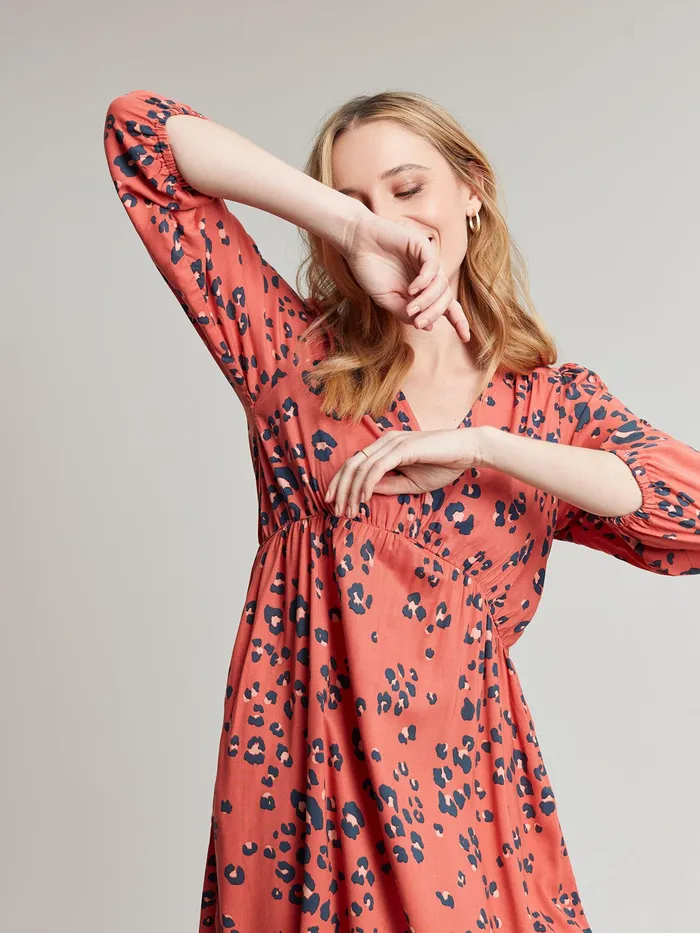 Online Joules Red Sienna VNeck Tier Dress Women Dresses