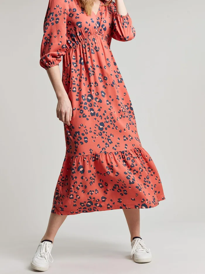 Online Joules Red Sienna VNeck Tier Dress Women Dresses