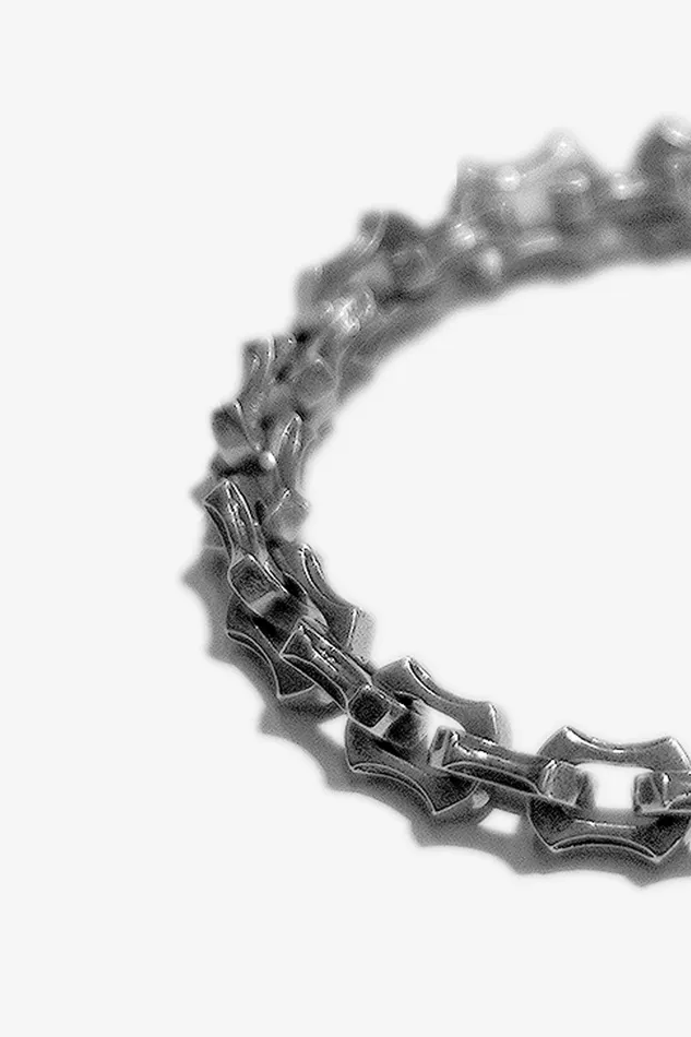 OTHER 0925 MENWOMEN 925 Goth Link Bracelet Silver