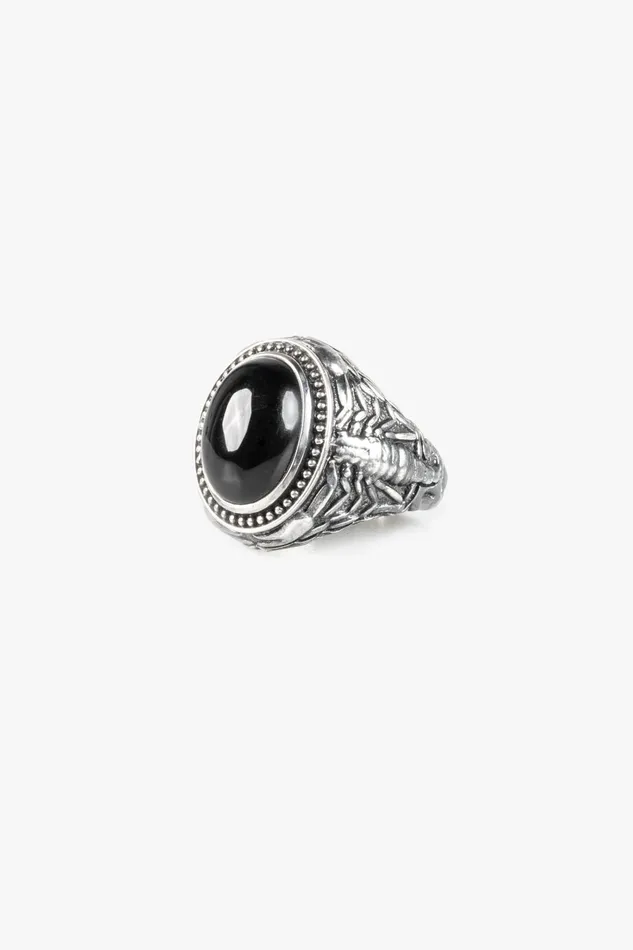 OTHER BRACELETS MENWOMEN 925 Scorpion Stone Ring Black