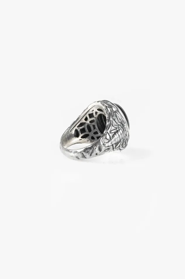 OTHER BRACELETS MENWOMEN 925 Scorpion Stone Ring Black