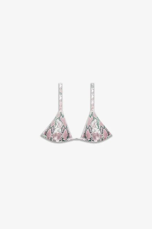 OTHER BRAS and TOPS WOMEN Snakeskin Faux Leather Bra Pink Blush