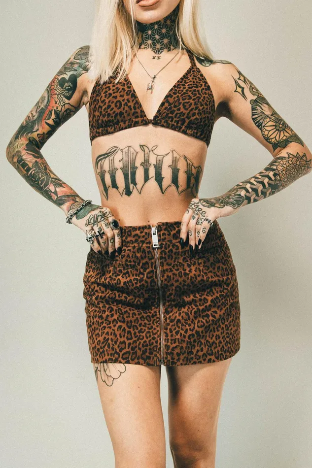 OTHER BRAS and TOPS WOMEN Suede Bra Leopard Suede