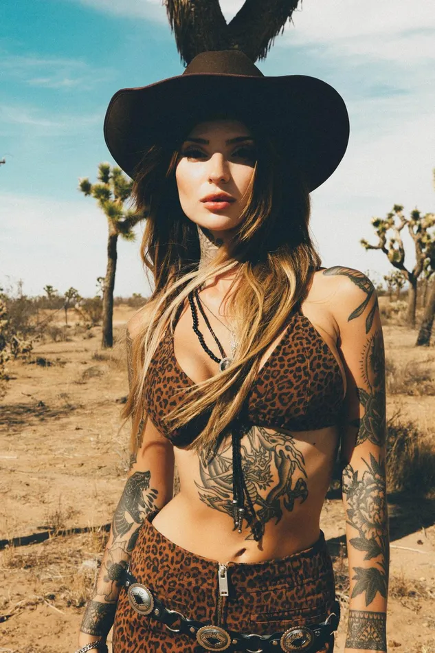 OTHER BRAS and TOPS WOMEN Suede Bra Leopard Suede