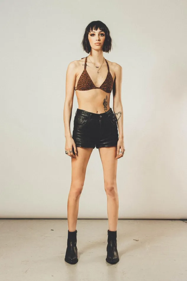 OTHER BRAS and TOPS WOMEN Suede Bra Leopard Suede