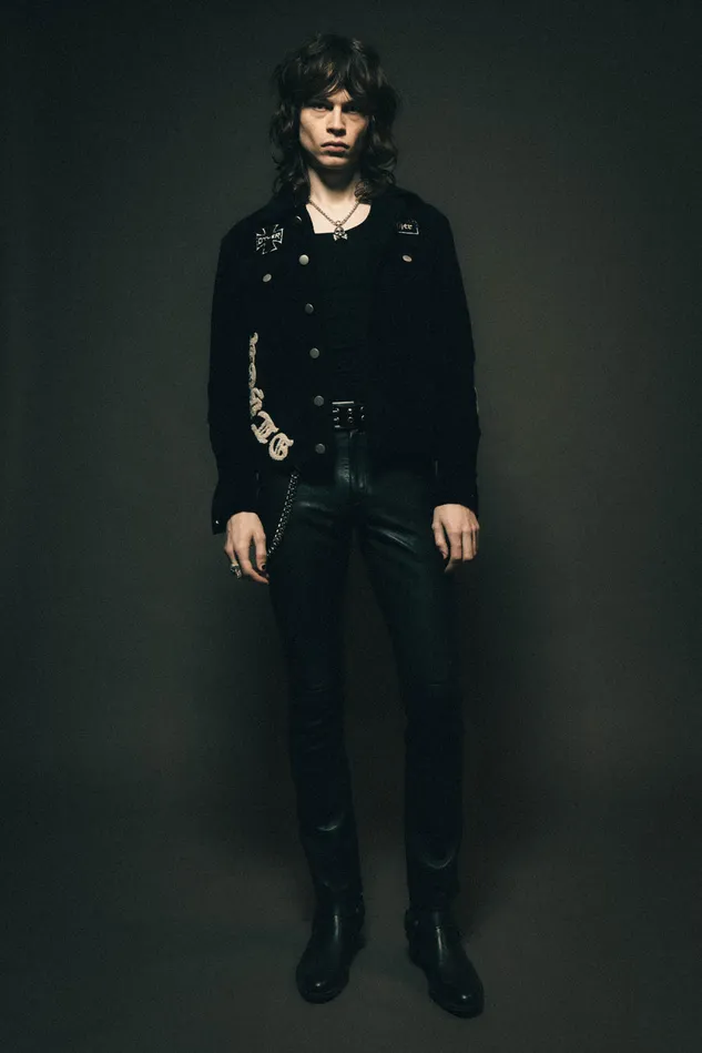 OTHER COATS and JACKETS MEN The Skull and Crossbones Patched Cord Trucker Jacket Black