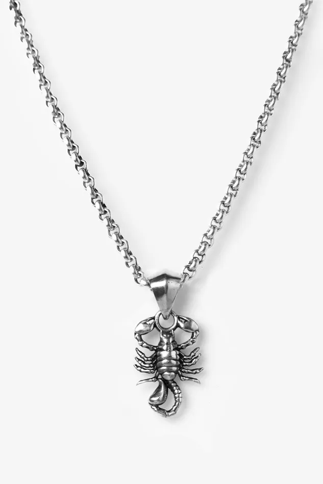 OTHER EARRINGS MENWOMEN XL Scorpion Pendant Necklace Silver