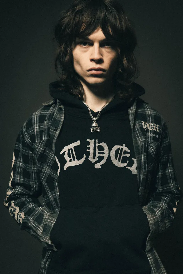 OTHER HOODIES and SWEATS MEN OTHER Rocker Print Oversized Hoodie