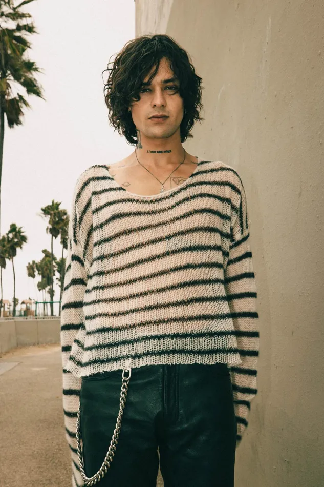 OTHER KNITWEAR MEN Cropped Navarro Jumper Bone and Black