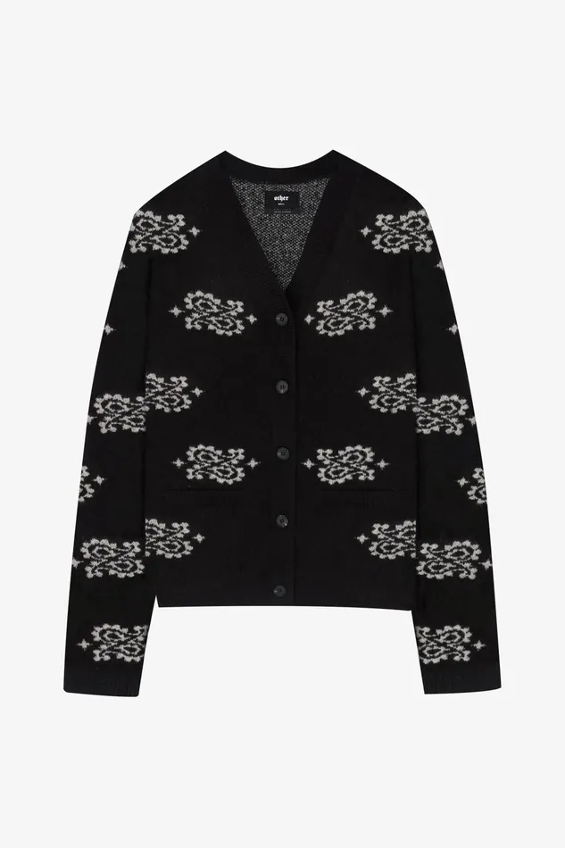 OTHER KNITWEAR MEN Paisley Cardigan Black and White