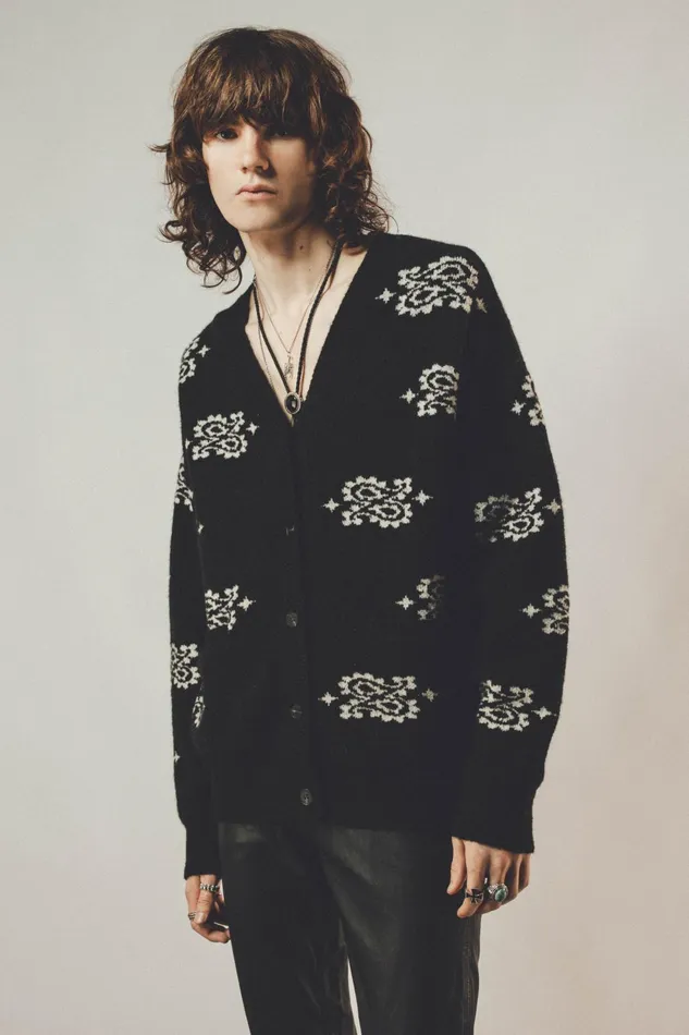 OTHER KNITWEAR MEN Paisley Cardigan Black and White
