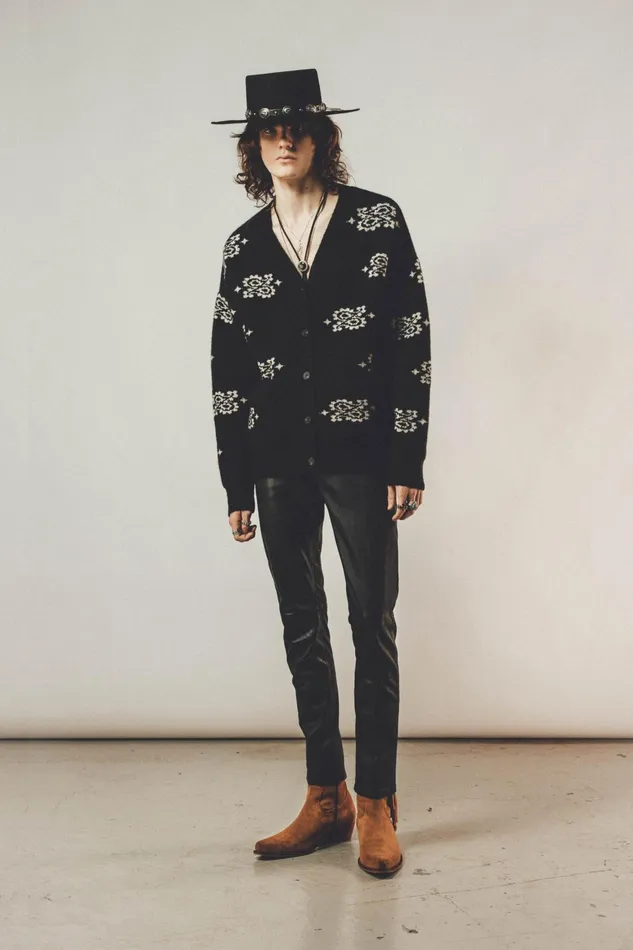 OTHER KNITWEAR MEN Paisley Cardigan Black and White