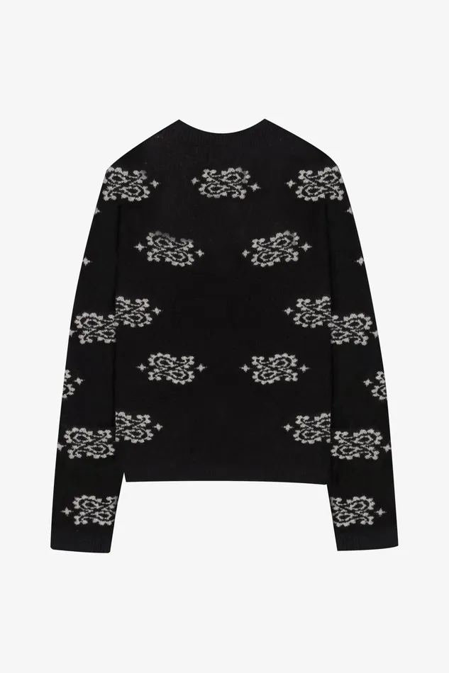 OTHER KNITWEAR MEN Paisley Cardigan Black and White