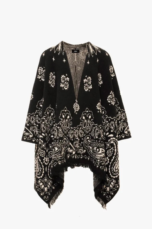 OTHER KNITWEAR MEN Western Poncho Black Paisley