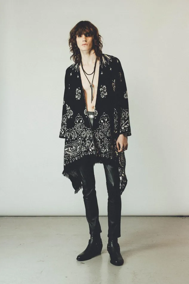 OTHER KNITWEAR MEN Western Poncho Black Paisley
