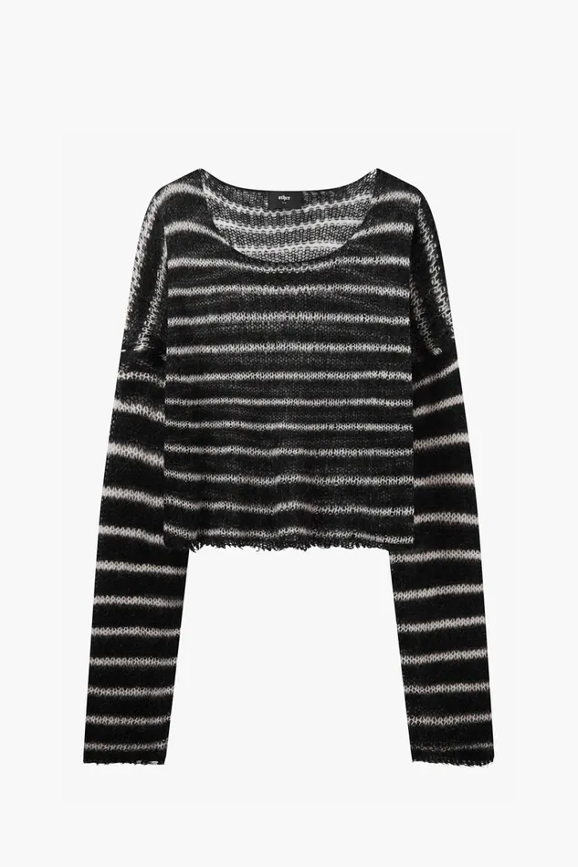 OTHER KNITWEAR WOMEN Cropped Navarro Jumper Black and Bone