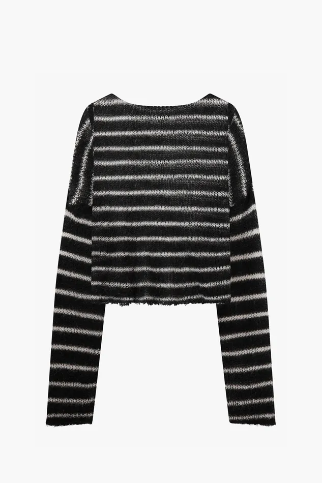 OTHER KNITWEAR WOMEN Cropped Navarro Jumper Black and Bone