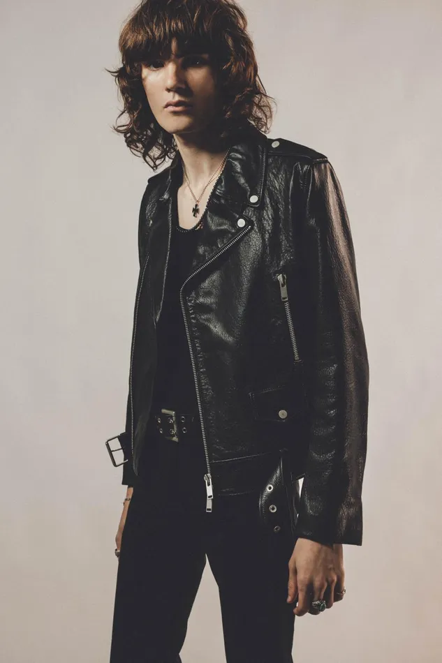 OTHER LEATHER JACKETS MEN Brando Biker Jacket Black Leather
