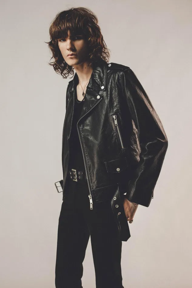 OTHER LEATHER JACKETS MEN Brando Biker Jacket Black Leather