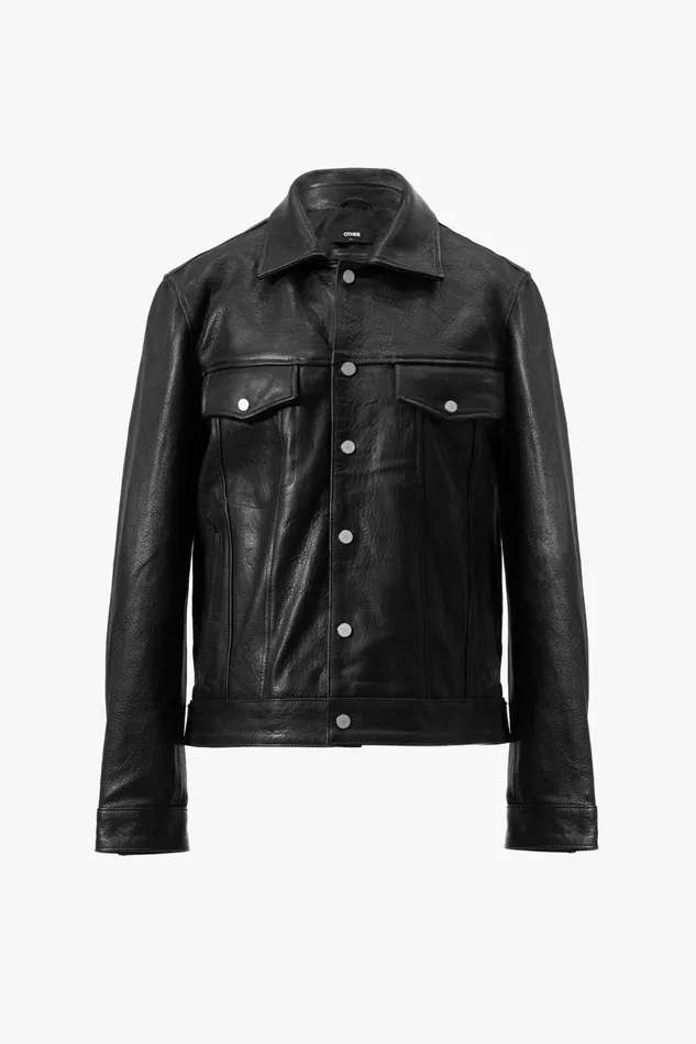 OTHER LEATHER JACKETS MEN Leather Trucker Jacket