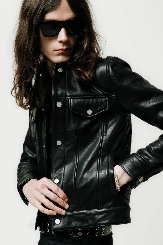 OTHER LEATHER JACKETS MEN Leather Trucker Jacket