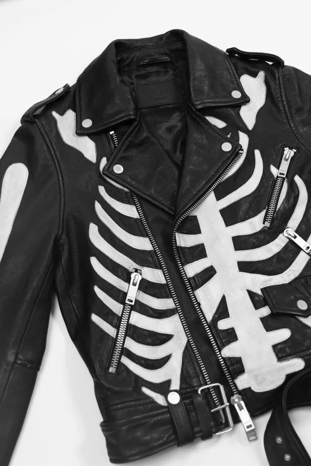 OTHER LEATHER JACKETS MEN The Skeleton Deuce Biker Jacket